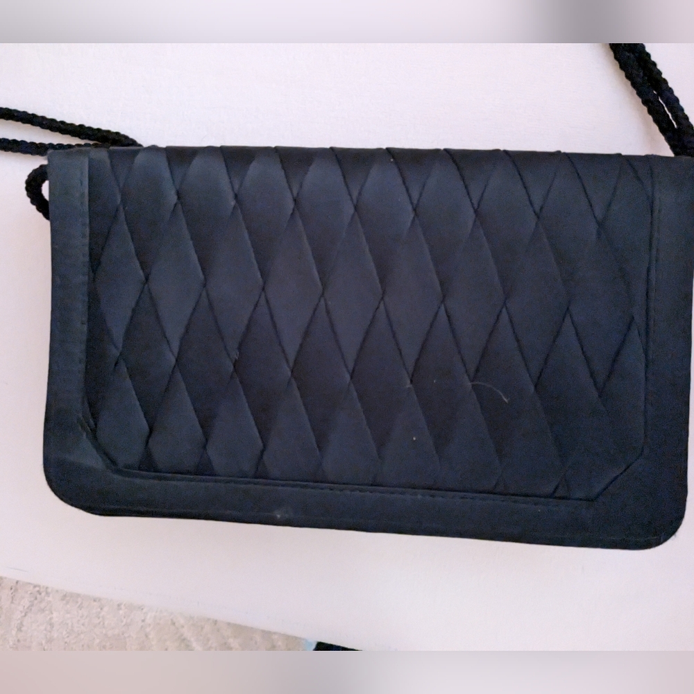 Vintage (70s) Magid Black Satin Evening Purse